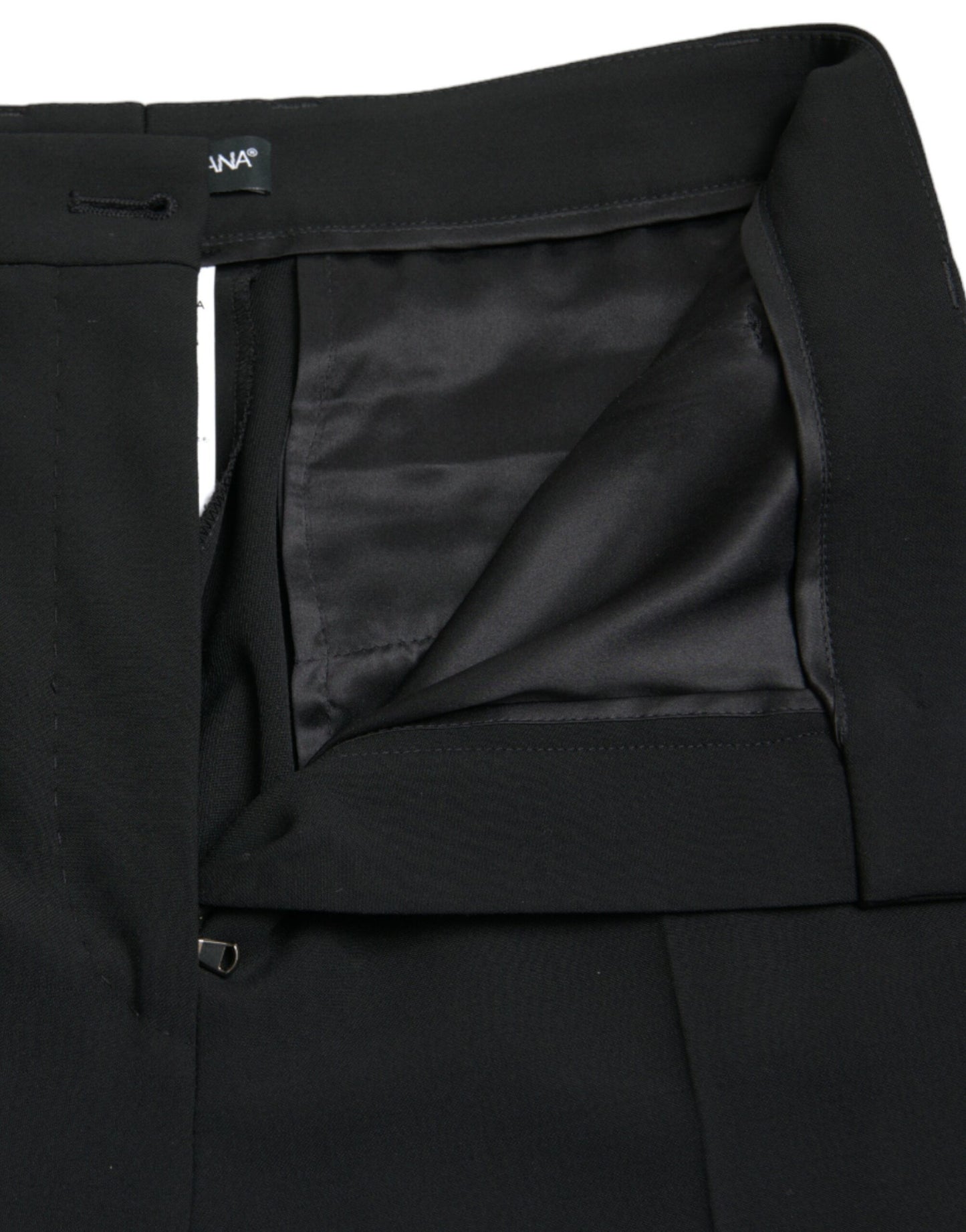 Pantaloni eleganti in lana affusolati a vita alta