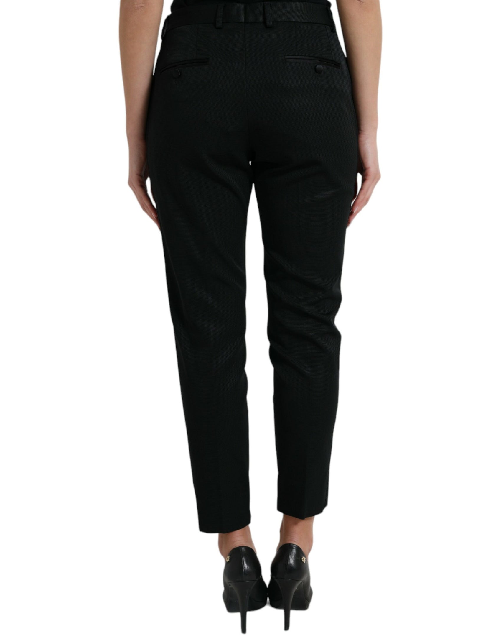 Elegante High-Waist Tapered Cropped Pants