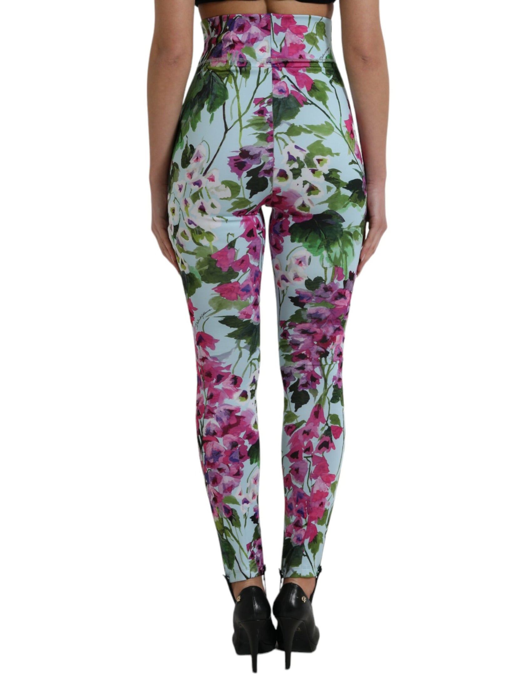 Elegante Leggings mit Blumenmuster und hoher Taille