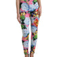 Leggings a vita alta con motivo floreale squisito