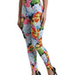 Leggings a vita alta con motivo floreale squisito