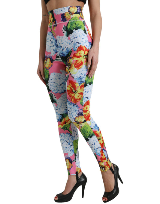 Leggings a vita alta con motivo floreale squisito