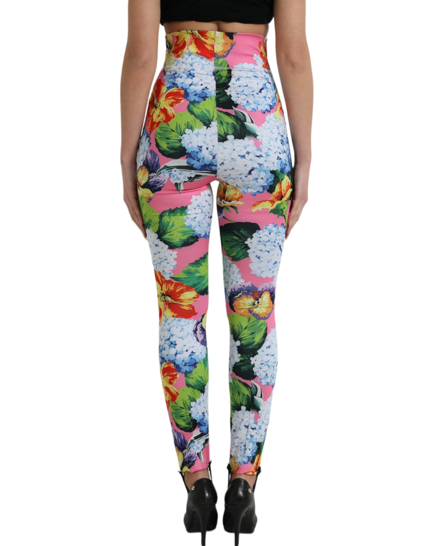 Leggings a vita alta con motivo floreale squisito