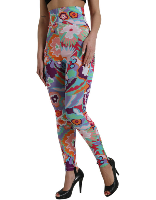 Leggings a vita alta con stampa floreale incantevole