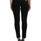 Schicke schwarze Stretchjeans mit mittlerer Taille