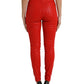 Edler High-Waist Stretch Denim in Rot