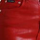 Edler High-Waist Stretch Denim in Rot