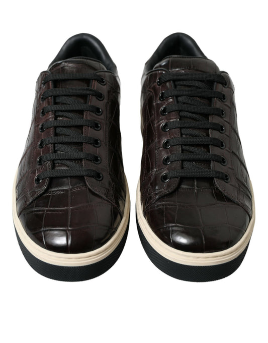 Elegante Low-Top-Sneaker aus exotischem Leder