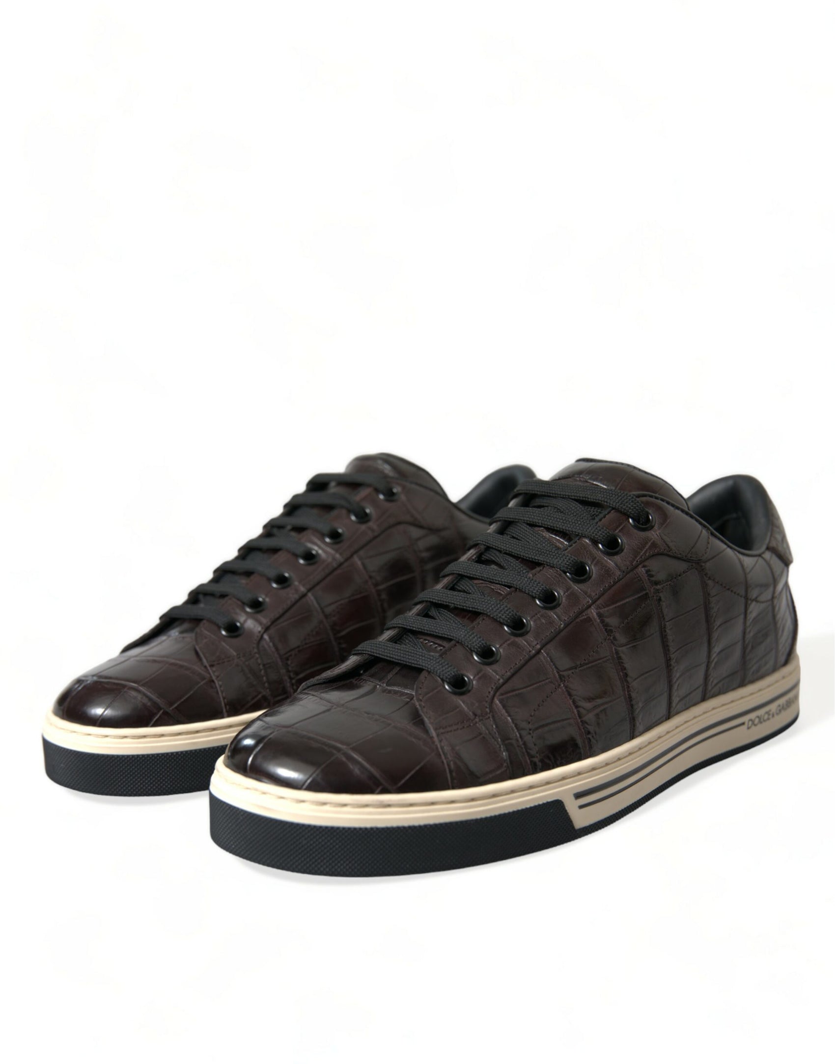 Eleganti sneakers basse in pelle esotica