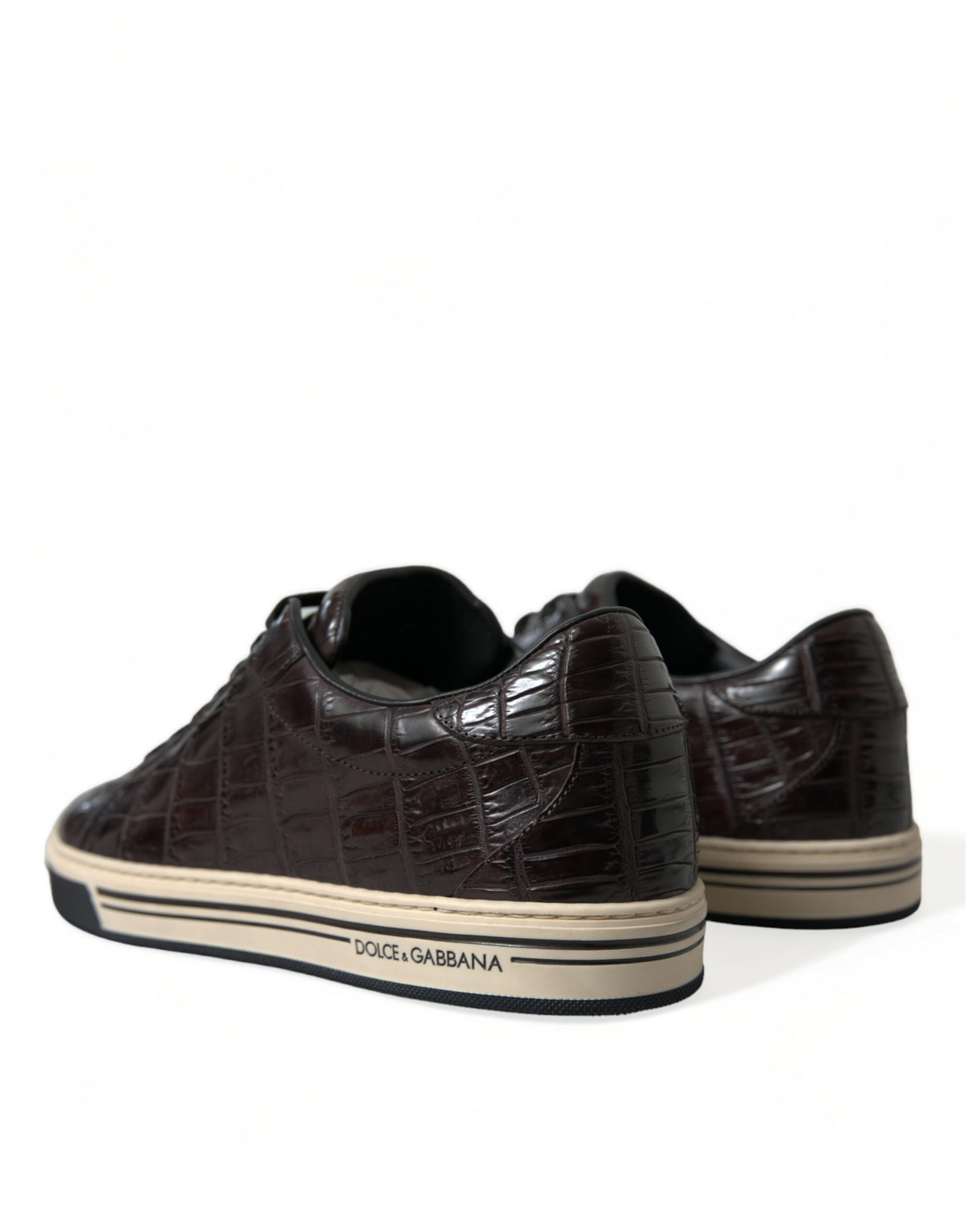 Eleganti sneakers basse in pelle esotica