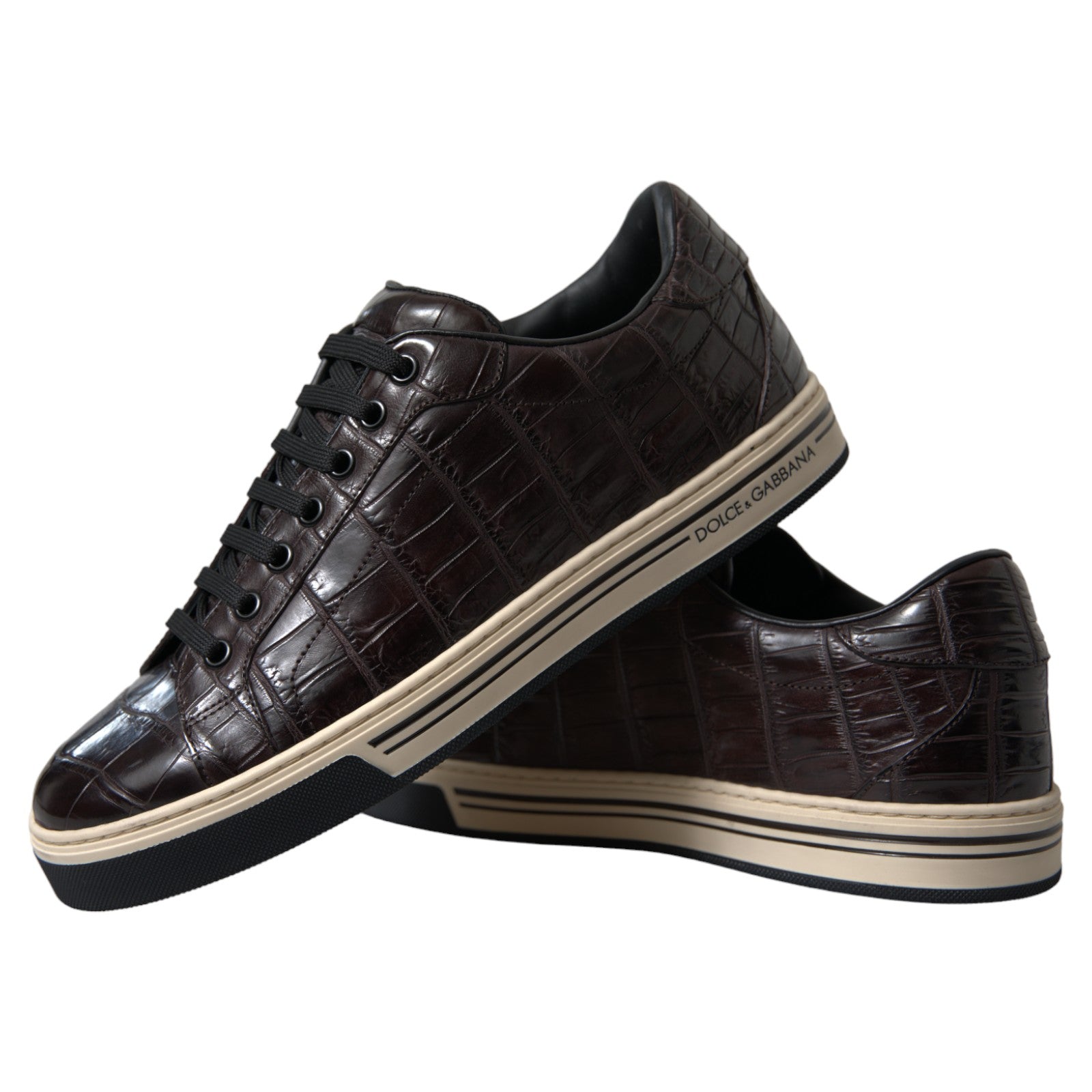 Eleganti sneakers basse in pelle esotica