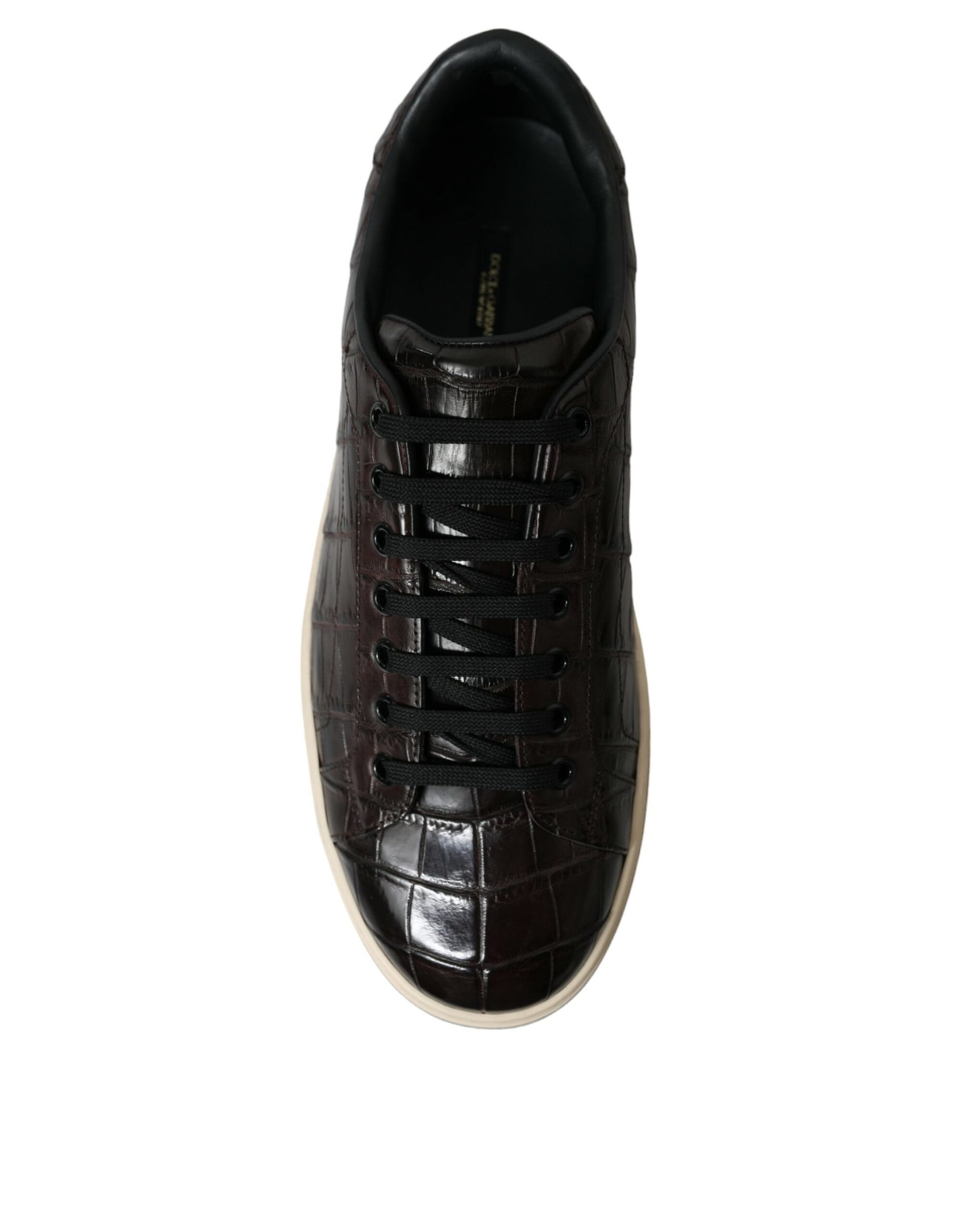 Eleganti sneakers basse in pelle esotica
