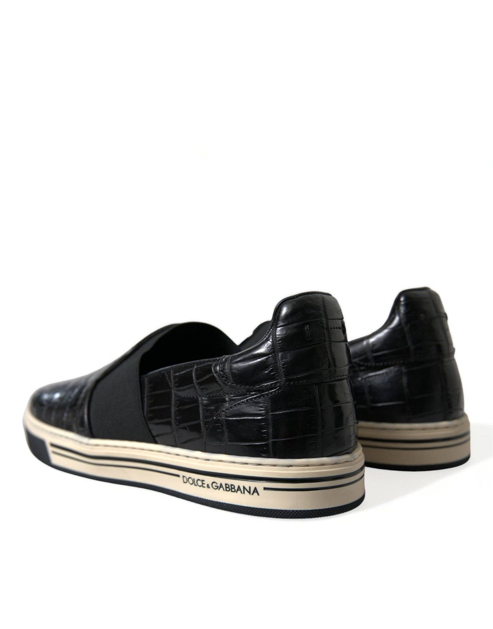 Eleganti sneakers basse in pelle di coccodrillo