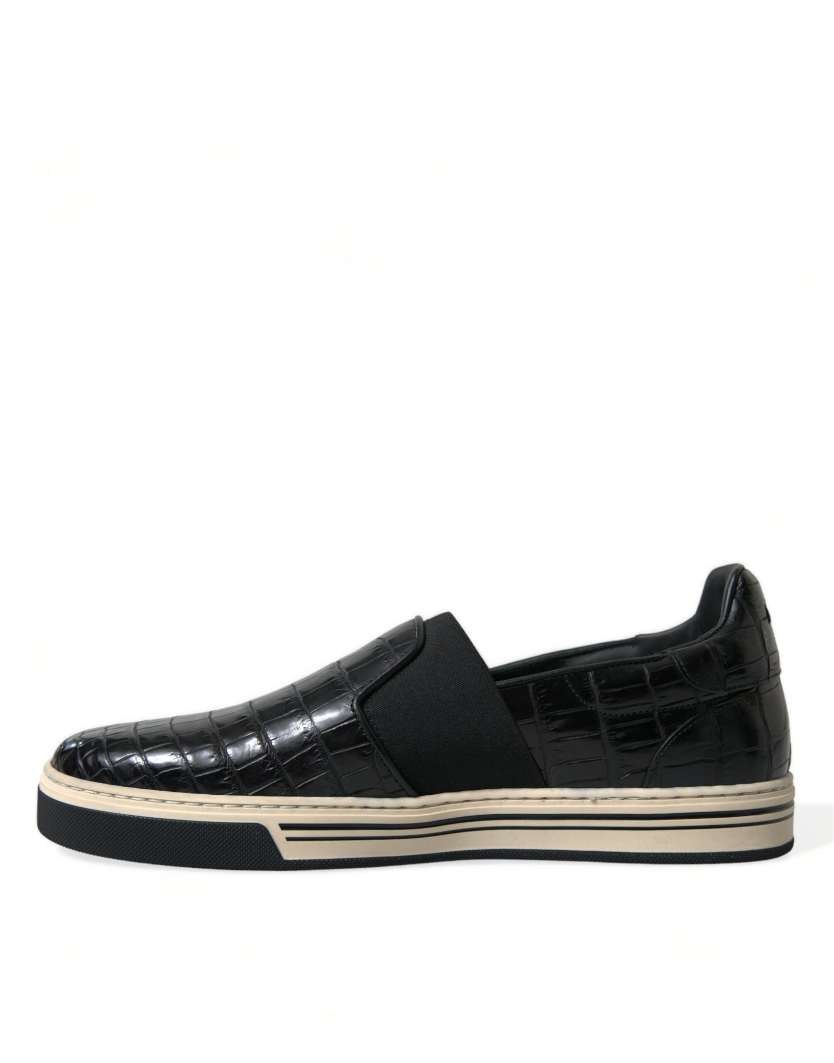 Eleganti sneakers basse in pelle di coccodrillo