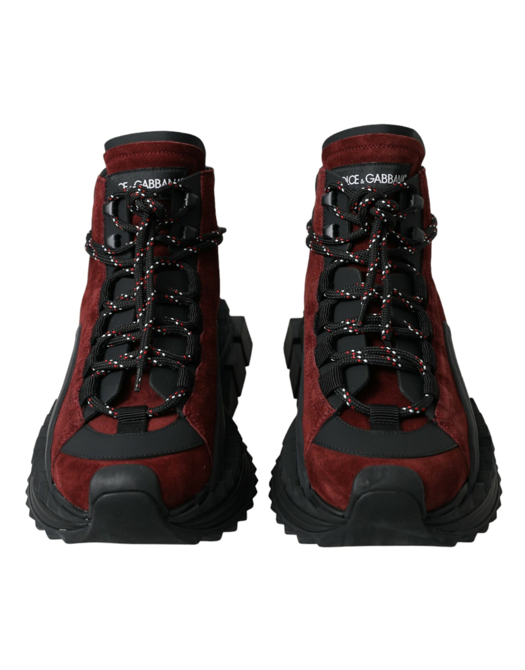 Sneakers alte in pelle bordeaux