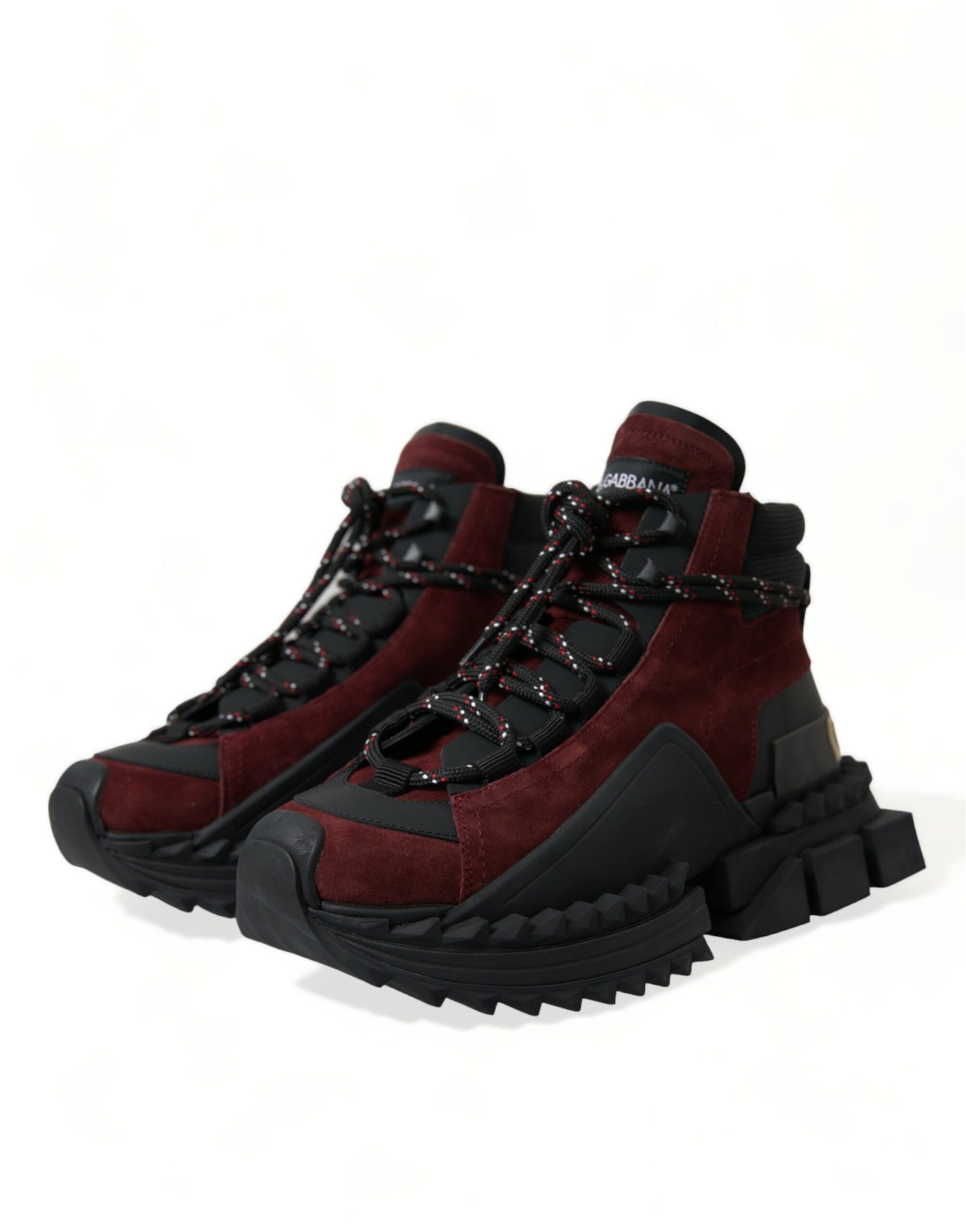 Sneakers alte in pelle bordeaux