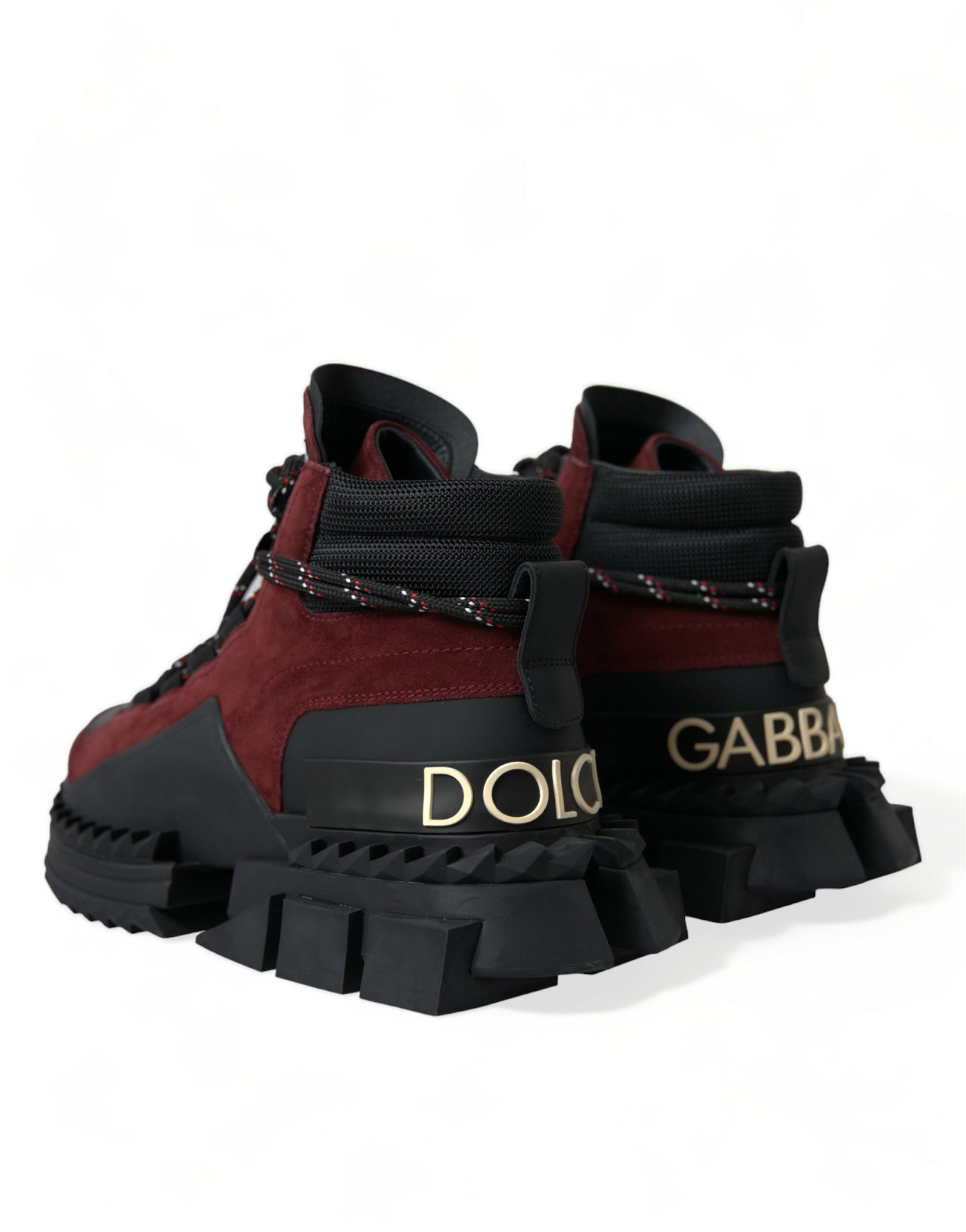 Sneakers alte in pelle bordeaux