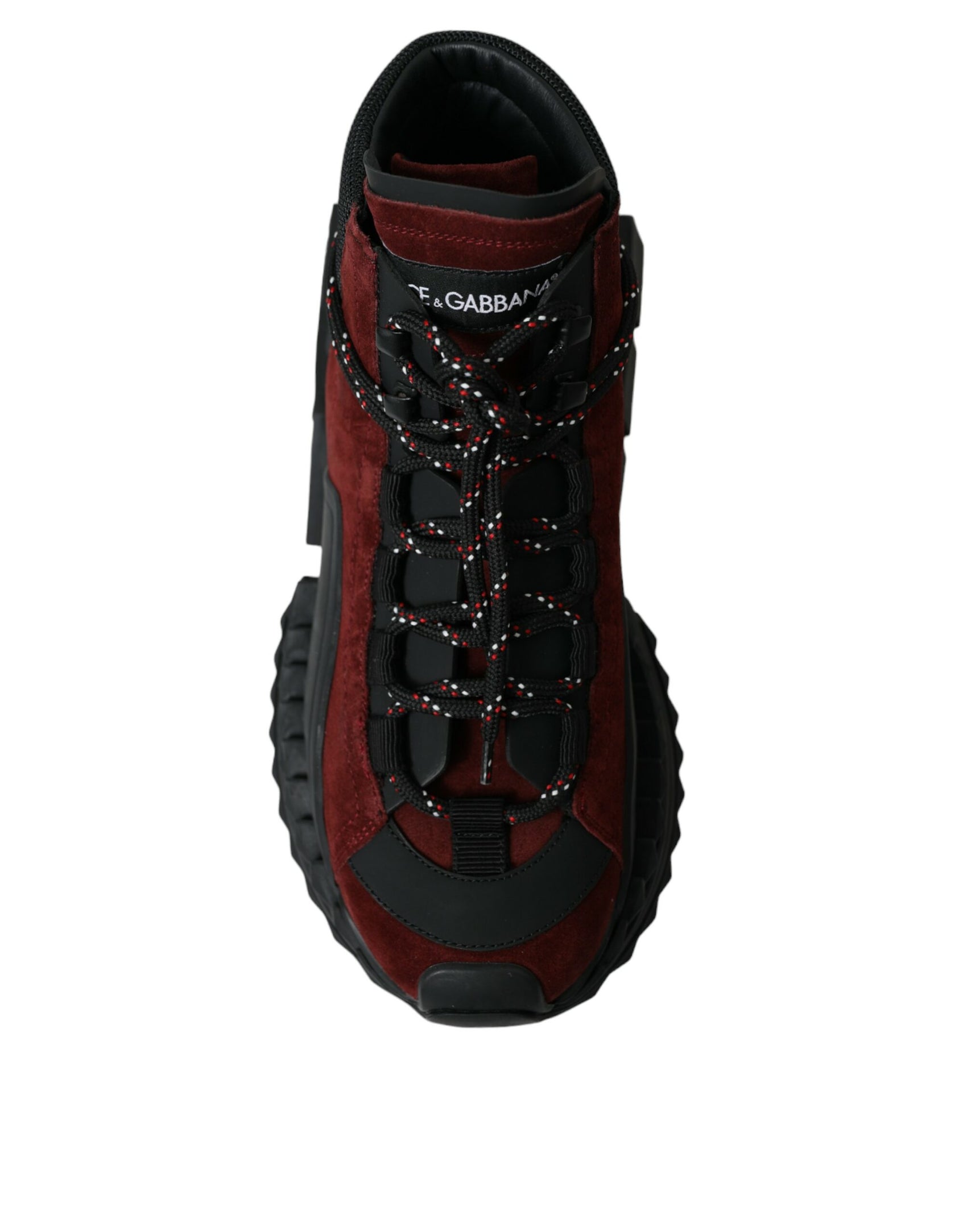 Sneakers alte in pelle bordeaux