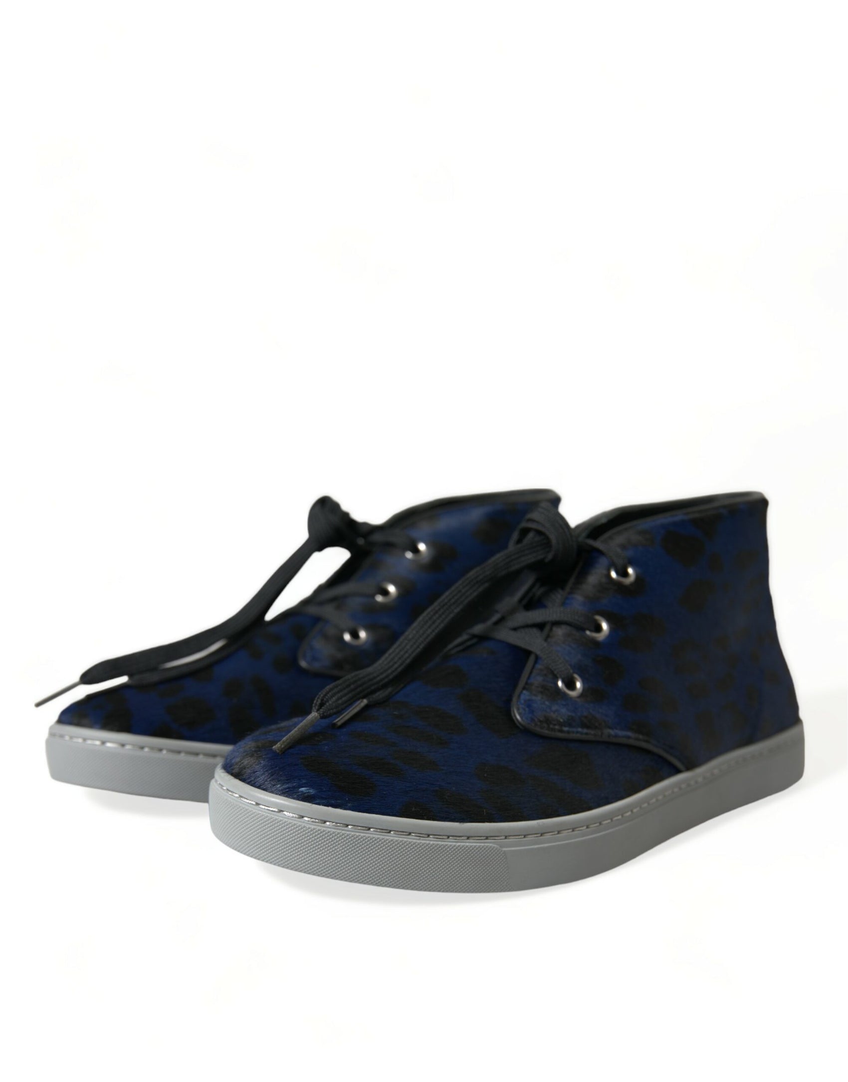 Sneakers alte con stampa leopardata blu chic