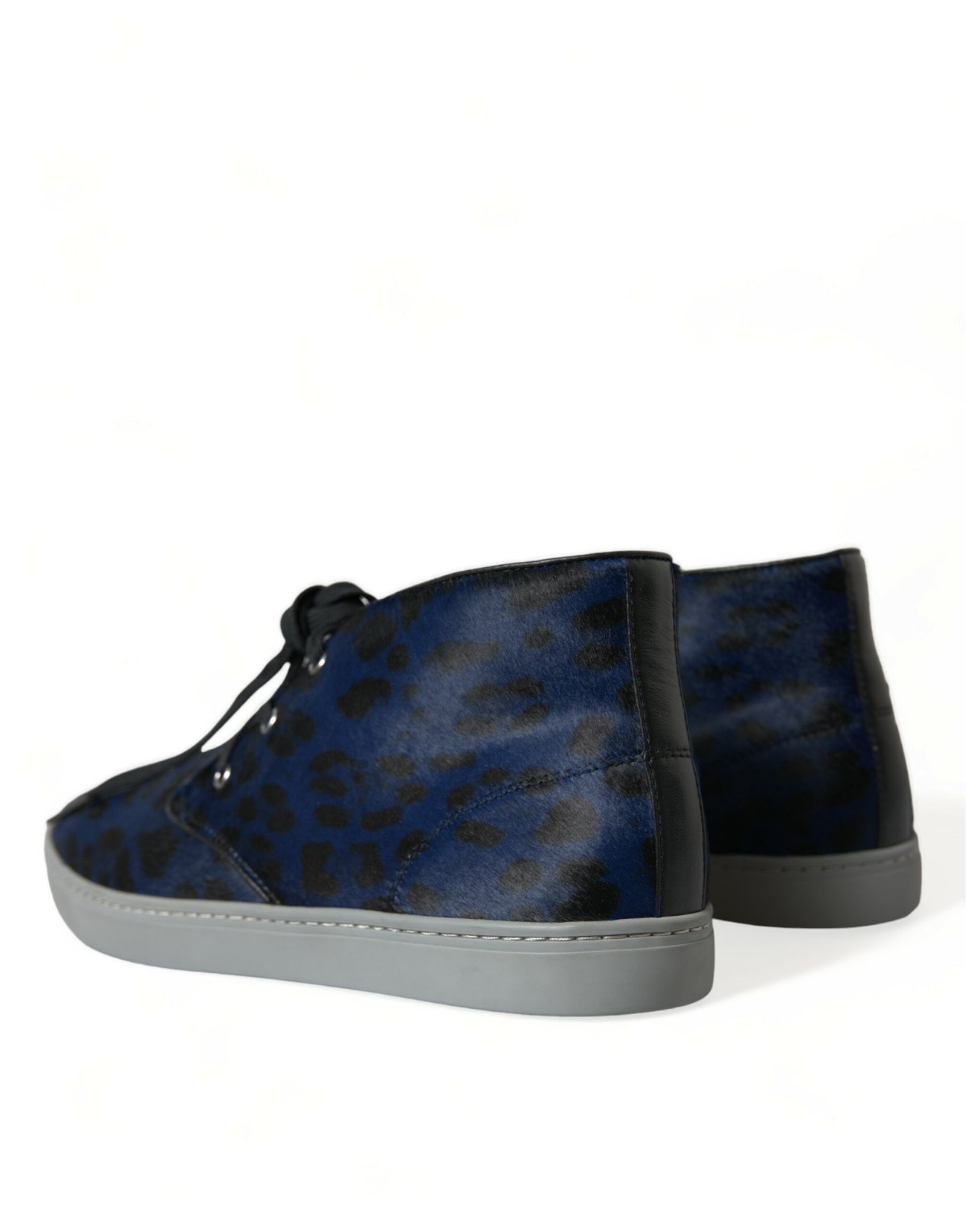 Sneakers alte con stampa leopardata blu chic