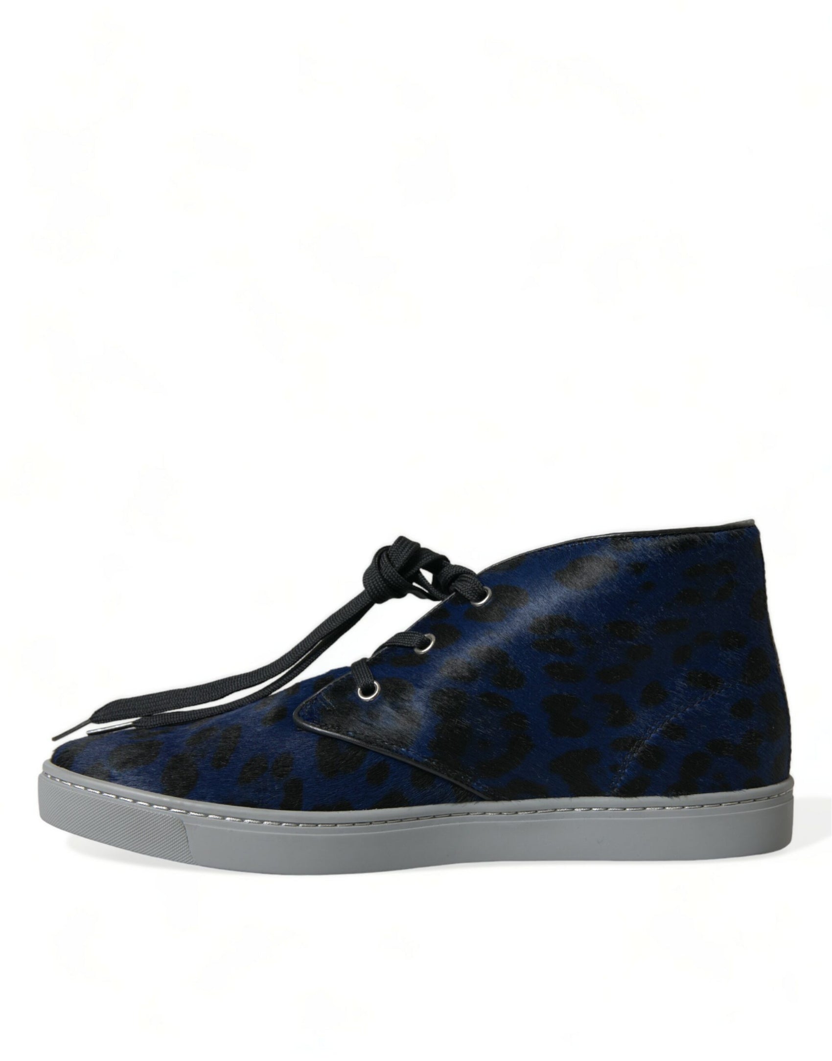 Sneakers alte con stampa leopardata blu chic