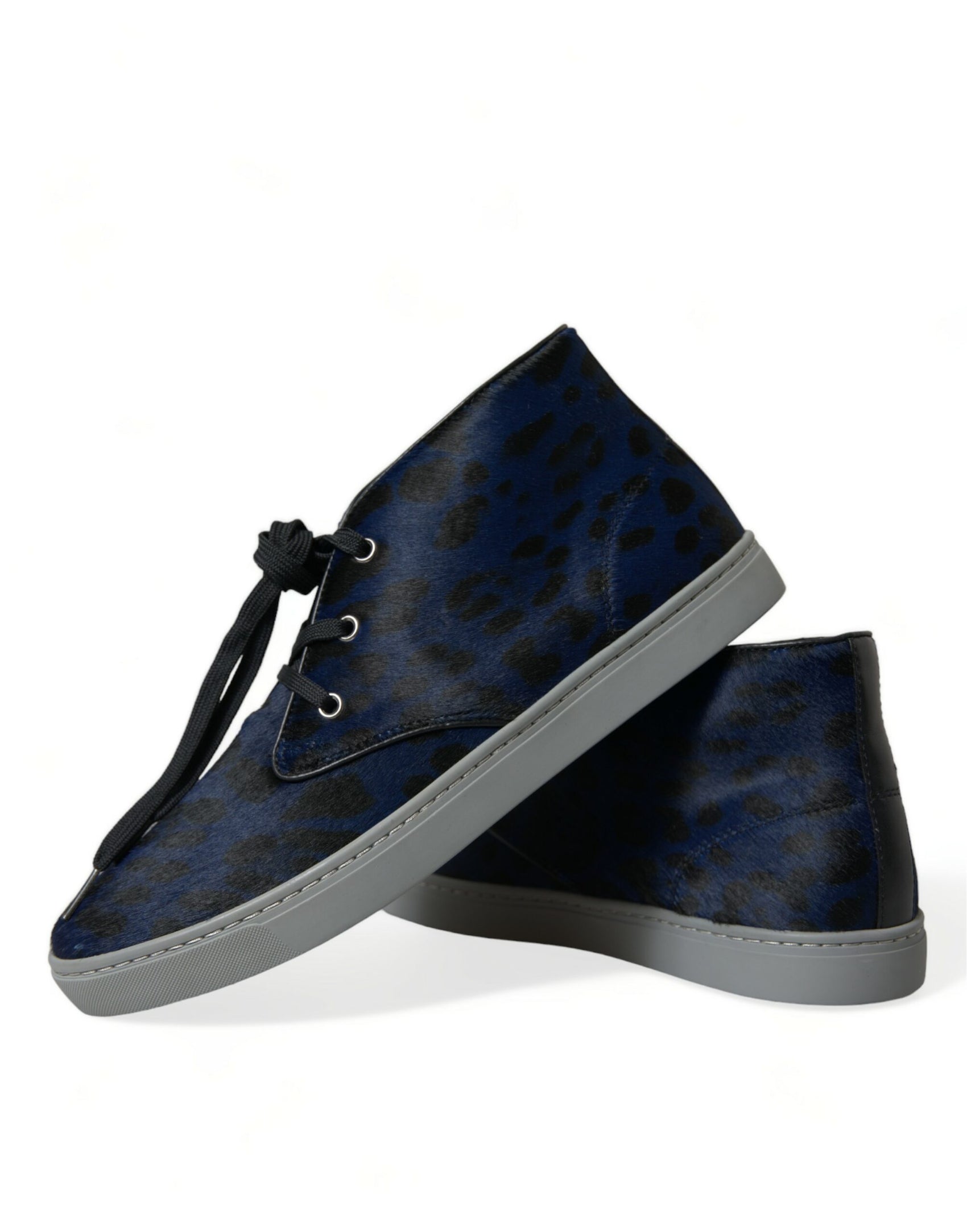 Sneakers alte con stampa leopardata blu chic