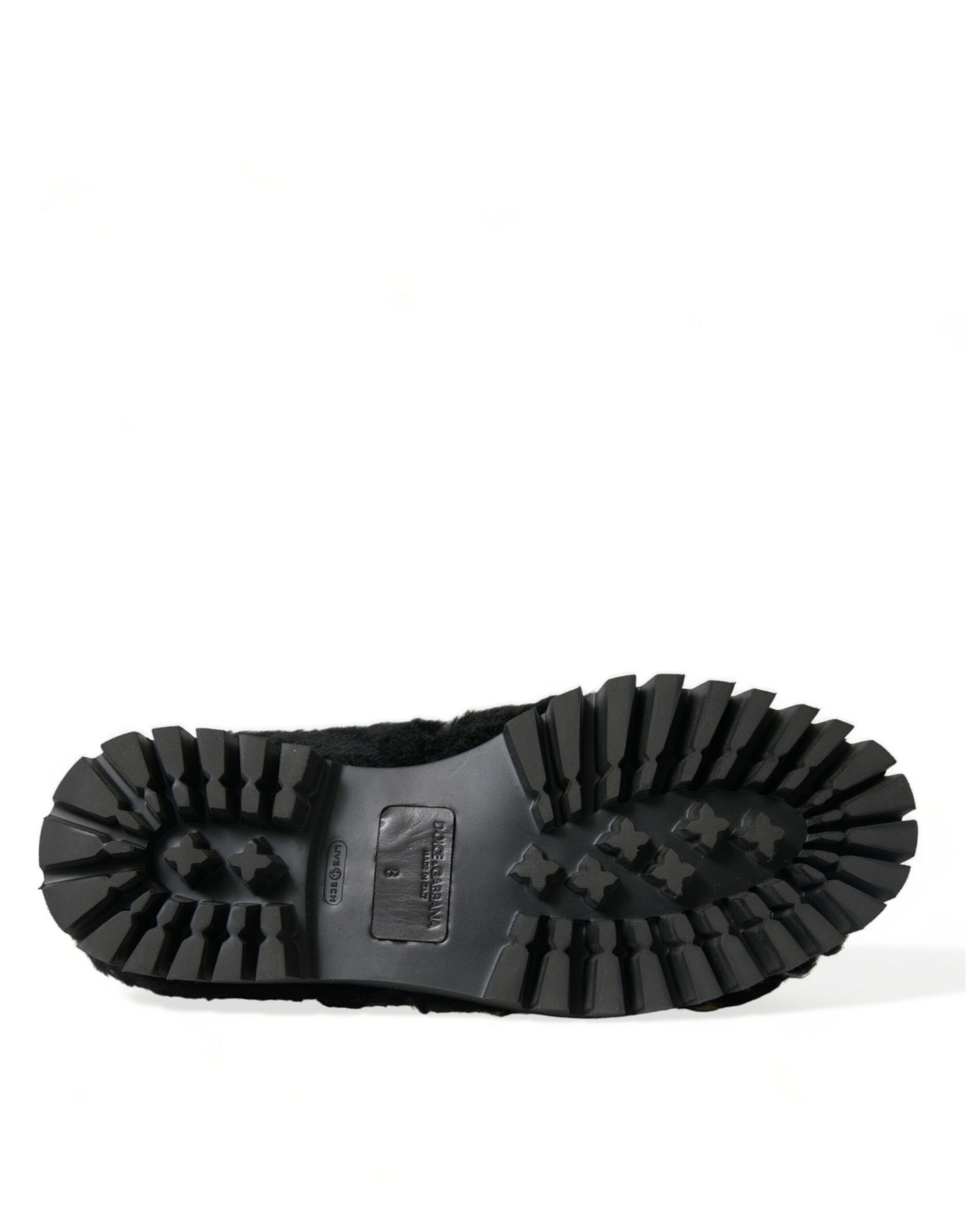 Eleganti mocassini slip-on in pelliccia nera per uomo