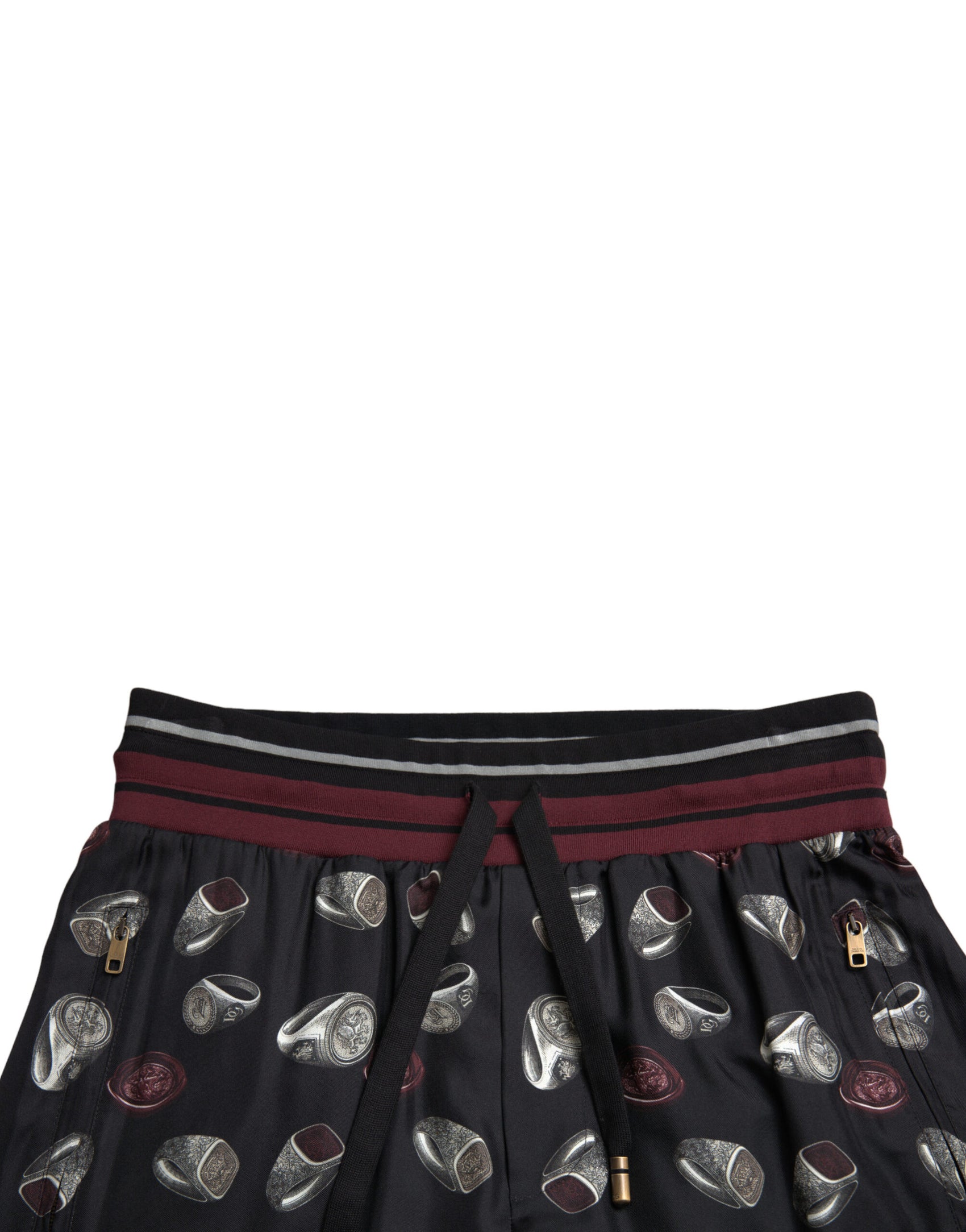 Edle Jogginghose aus Seide mit Ring-Print