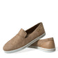 Elegant Beige Leather Loafers