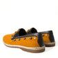 Exclusive Orange Canvas Loafers with Studs