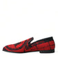 Torero-Inspired Luxe Red & Black Loafers