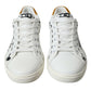 Sleek White Low Top Leather Sneakers