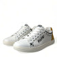 Sleek White Low Top Leather Sneakers