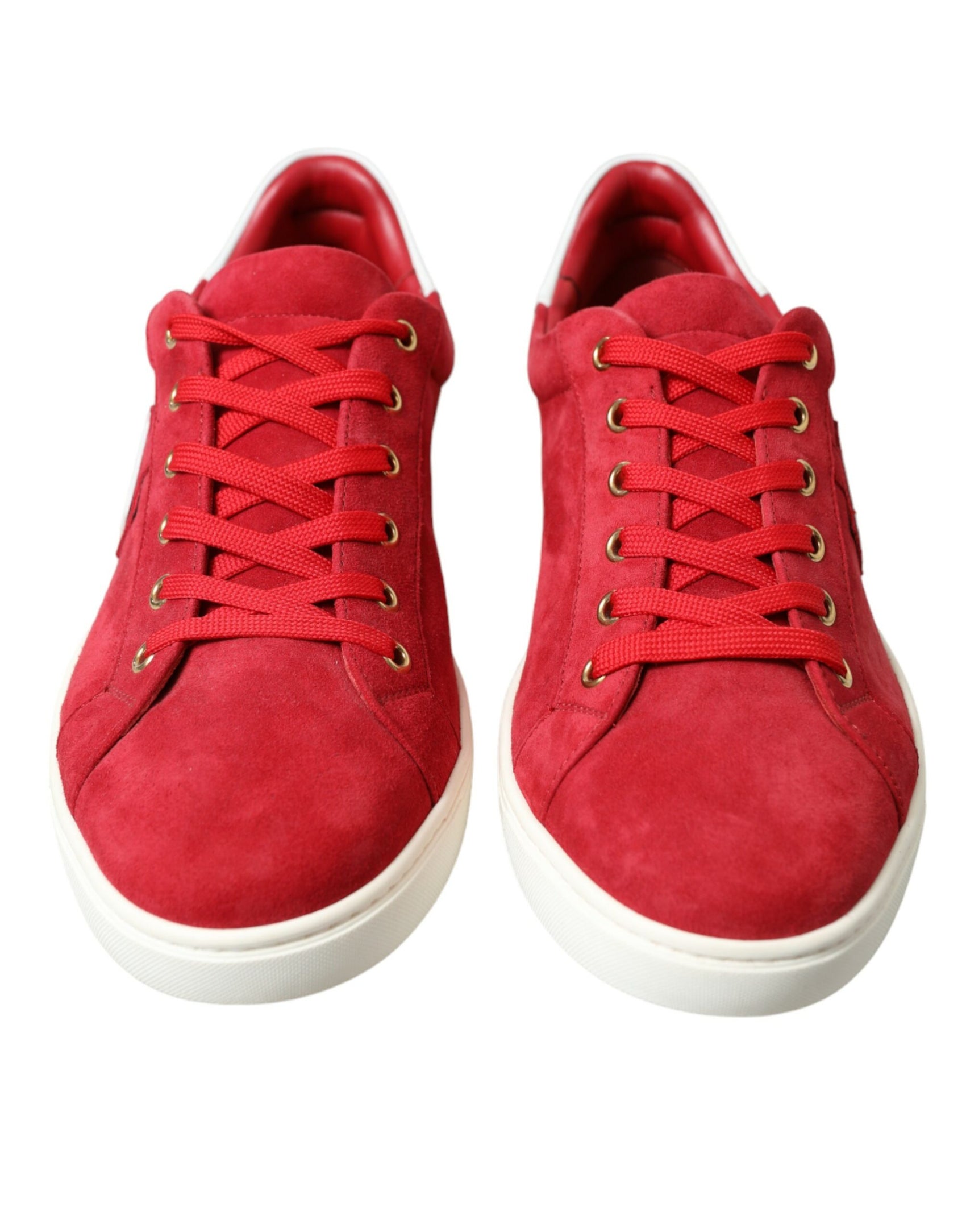 Eleganti sneakers basse rosse e bianche
