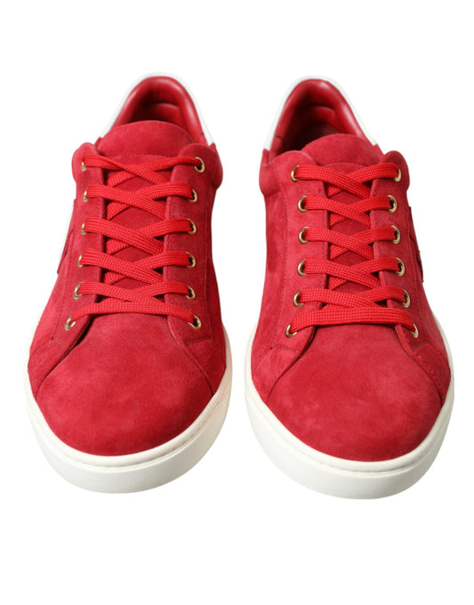 Elegante rot-weiße Low-Top-Sneaker