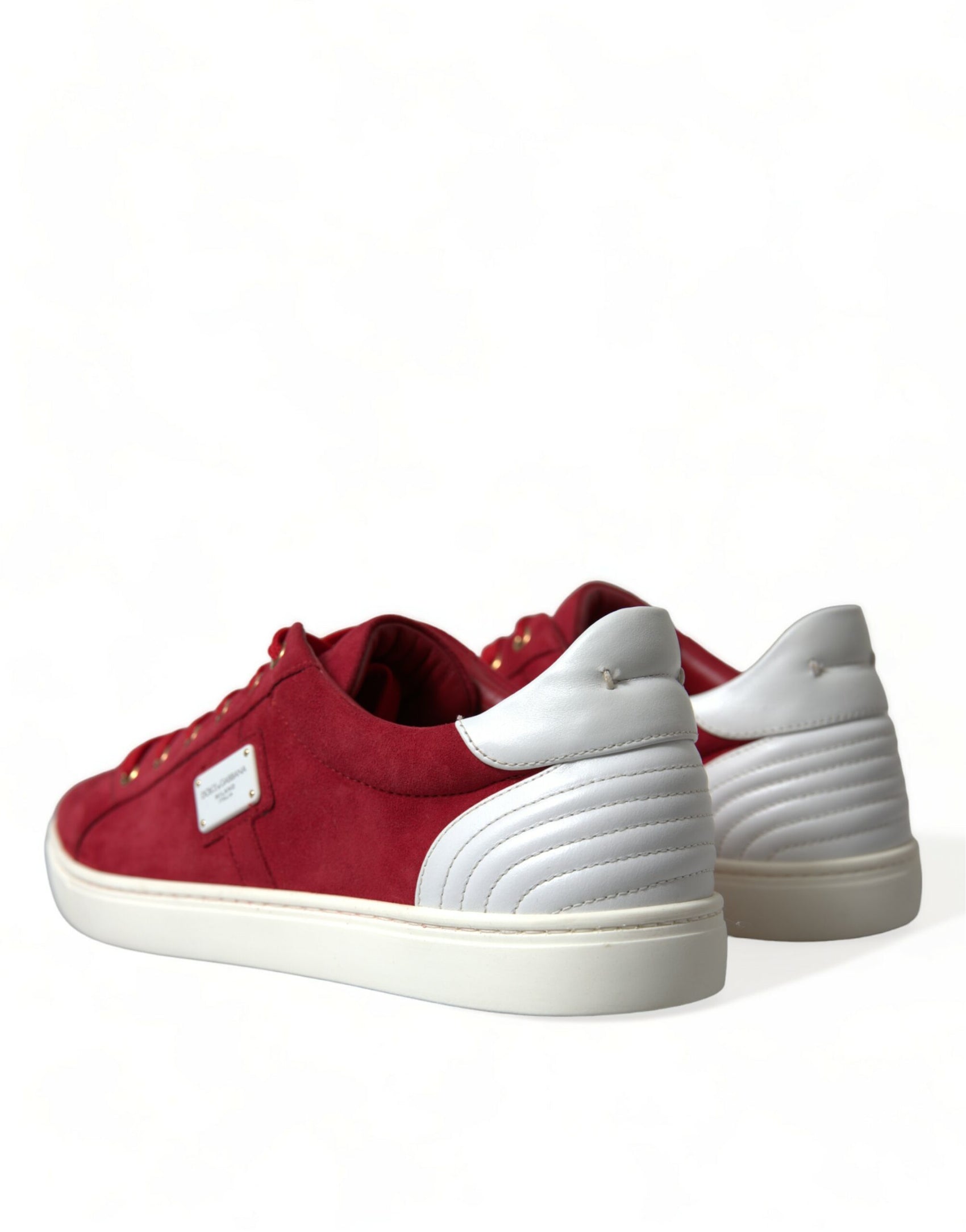 Eleganti sneakers basse rosse e bianche