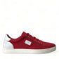 Elegant Red & White Low Top Sneakers