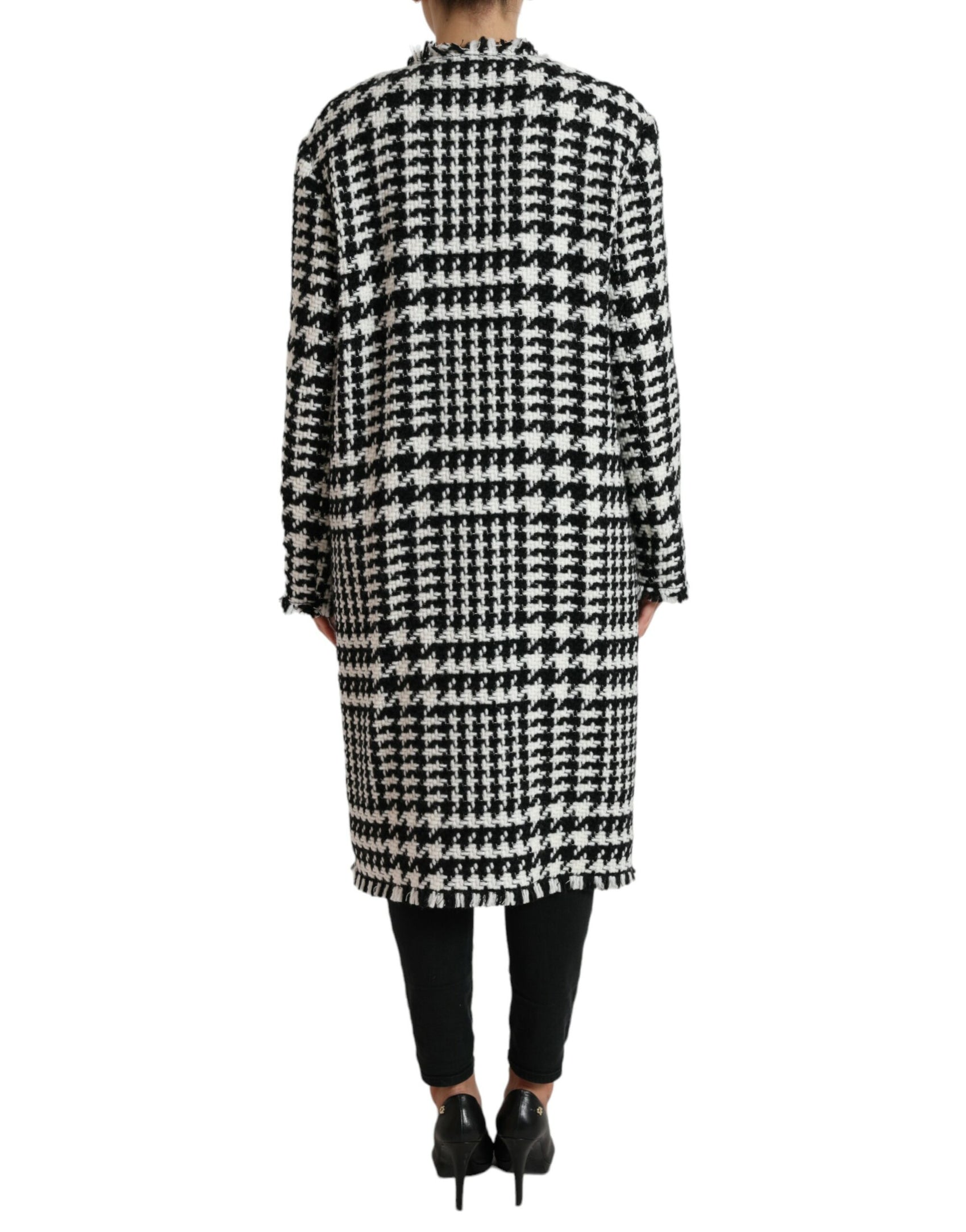 Elegante trench lungo pied de poule