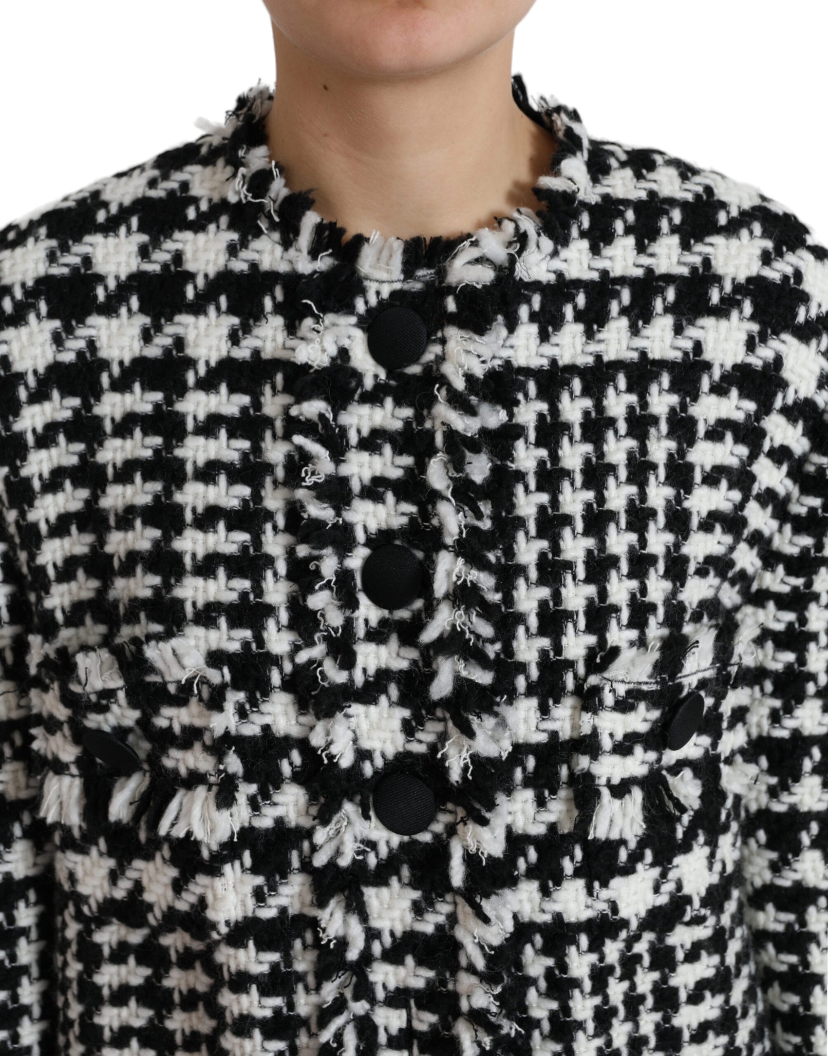 Elegante trench lungo pied de poule