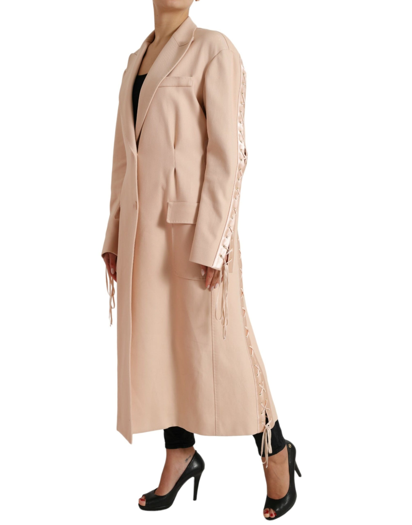 Elegante trench beige monopetto