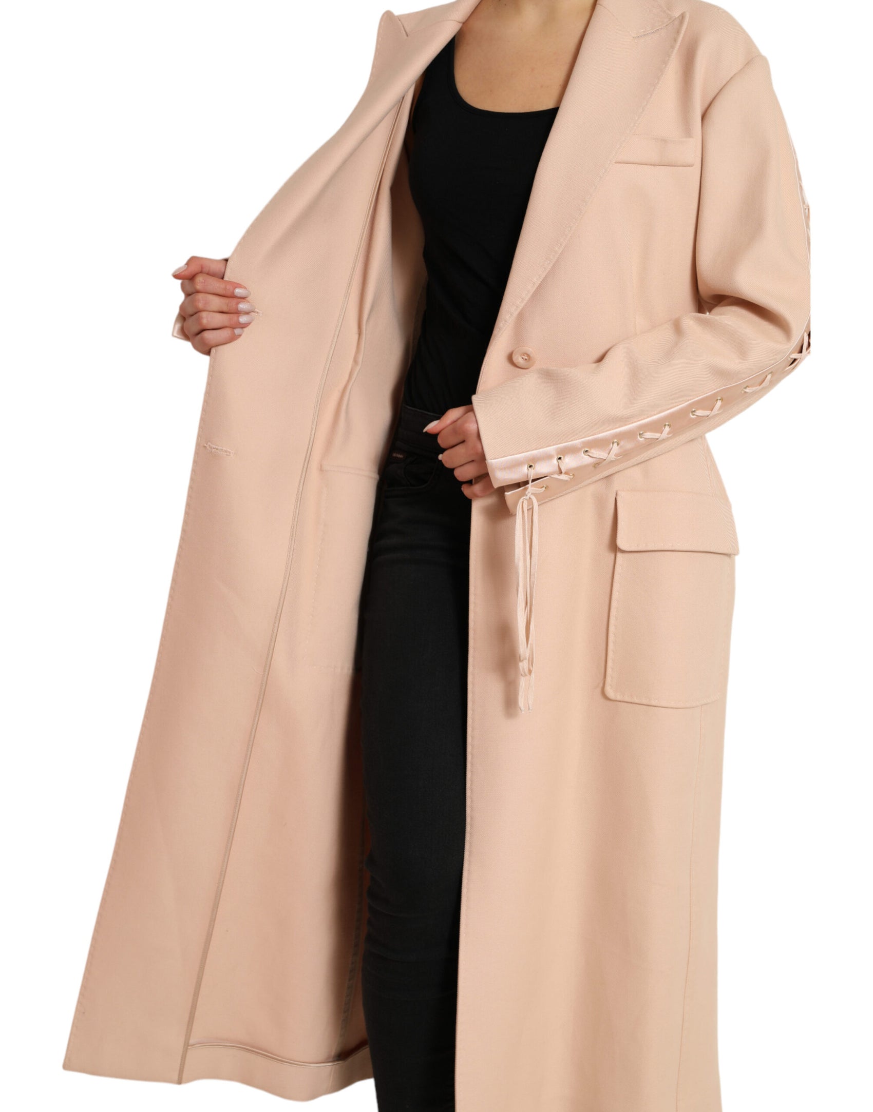 Elegante trench beige monopetto