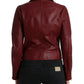 Bordeaux Biker Leather Jacket