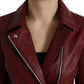 Bordeaux Biker Leather Jacket