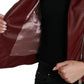 Bordeaux Biker Leather Jacket