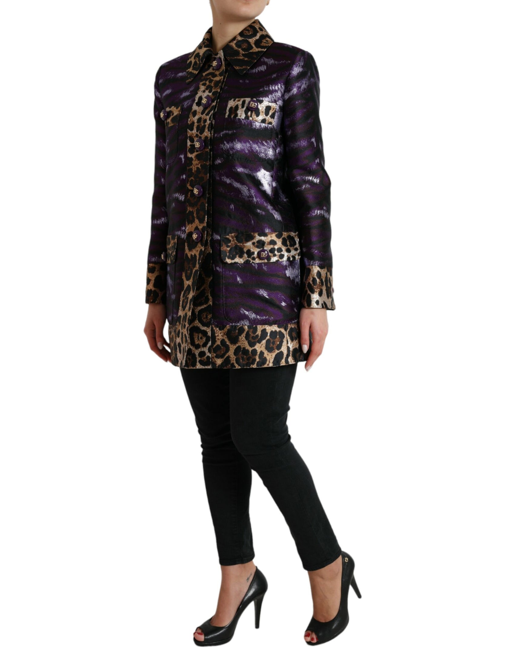 Trench Jacquard squisito con motivo tigre
