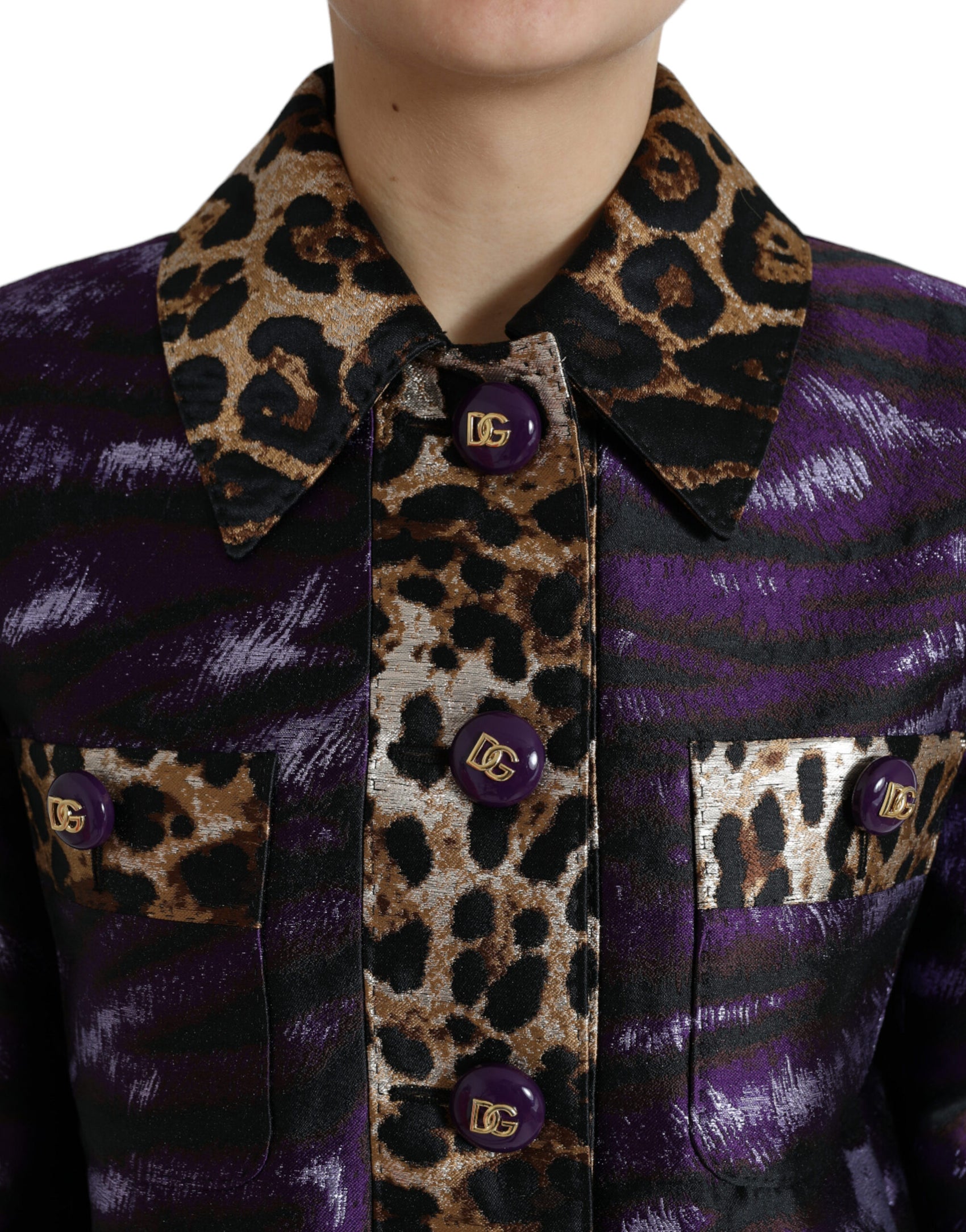 Trench Jacquard squisito con motivo tigre