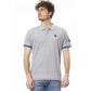 Gray Cotton Men Polo Shirt