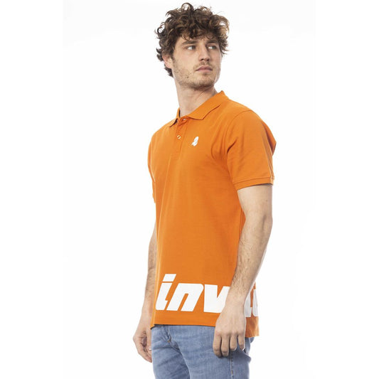 Orange Cotton Men Polo Shirt