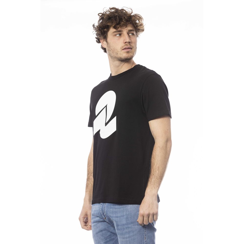 Schwarzes Herren-T-Shirt aus Baumwolle