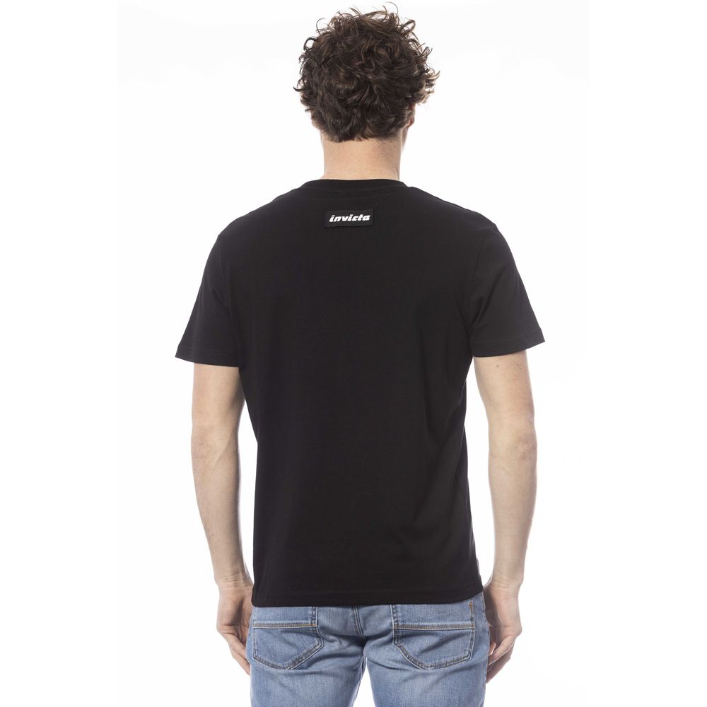 Schwarzes Herren-T-Shirt aus Baumwolle